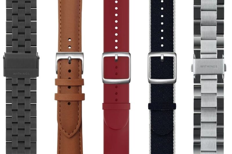 Man sieht verschiedene Wechselarmbänder der Withings ScanWatch.